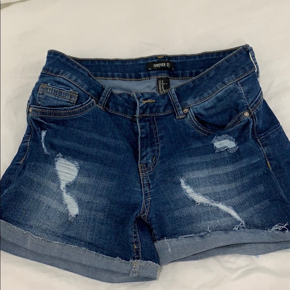 Ripped jean shorts